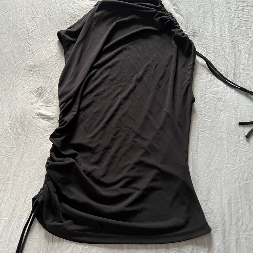 Zara Black Gathered Mini Dress